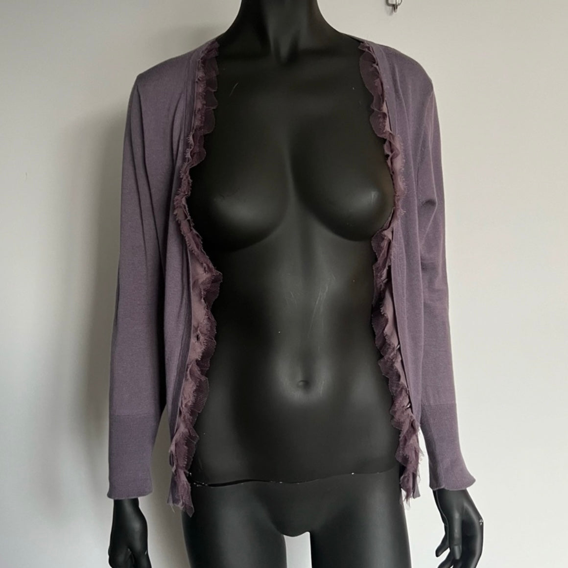 VINTAGE x J.CREW natural fibres soft knit button cardigan (S-M)